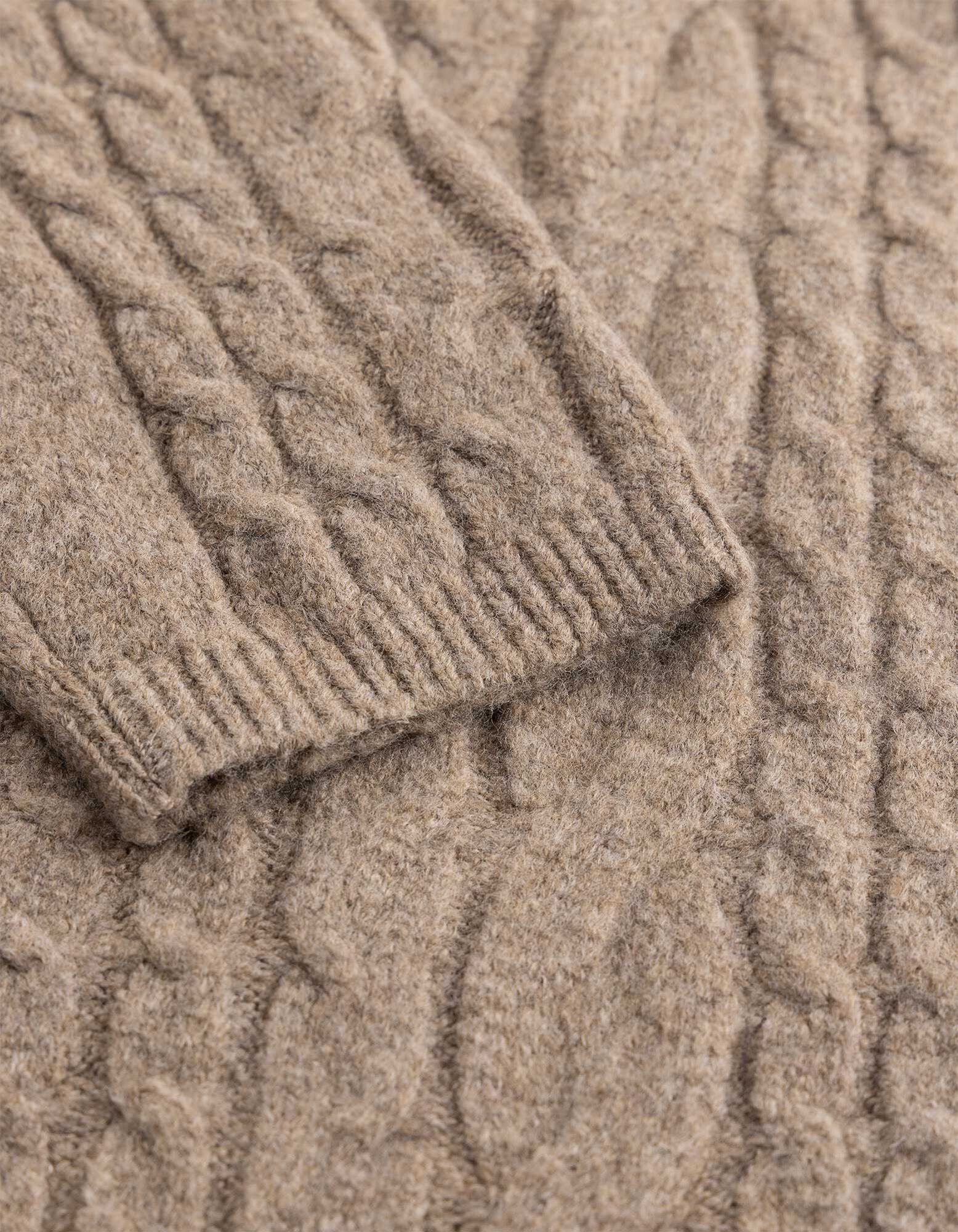 Longcardigan - Zopfstrick - Beige