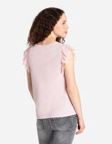 Majica - Rukavi s volanima - ruzicasta