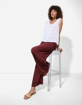 culotte  hlače - Kroj Wide Fit - temno rjava