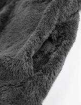 Troyer - pluszowe futerko - ciemny szary