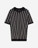Poloshirt - Streifen - schwarz