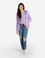 Tepláková bunda - Kapucňa s tunelovým sťahovaním - fialovy