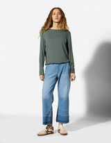 Langarmshirt - einfarbig - dunkelgr&uuml;n