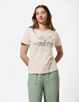 T-Shirt - Frontprint - Beige