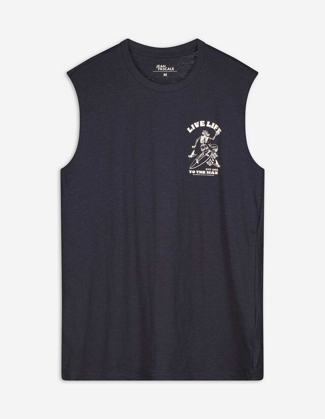 Tanktop - Rückenprint - dunkelblau