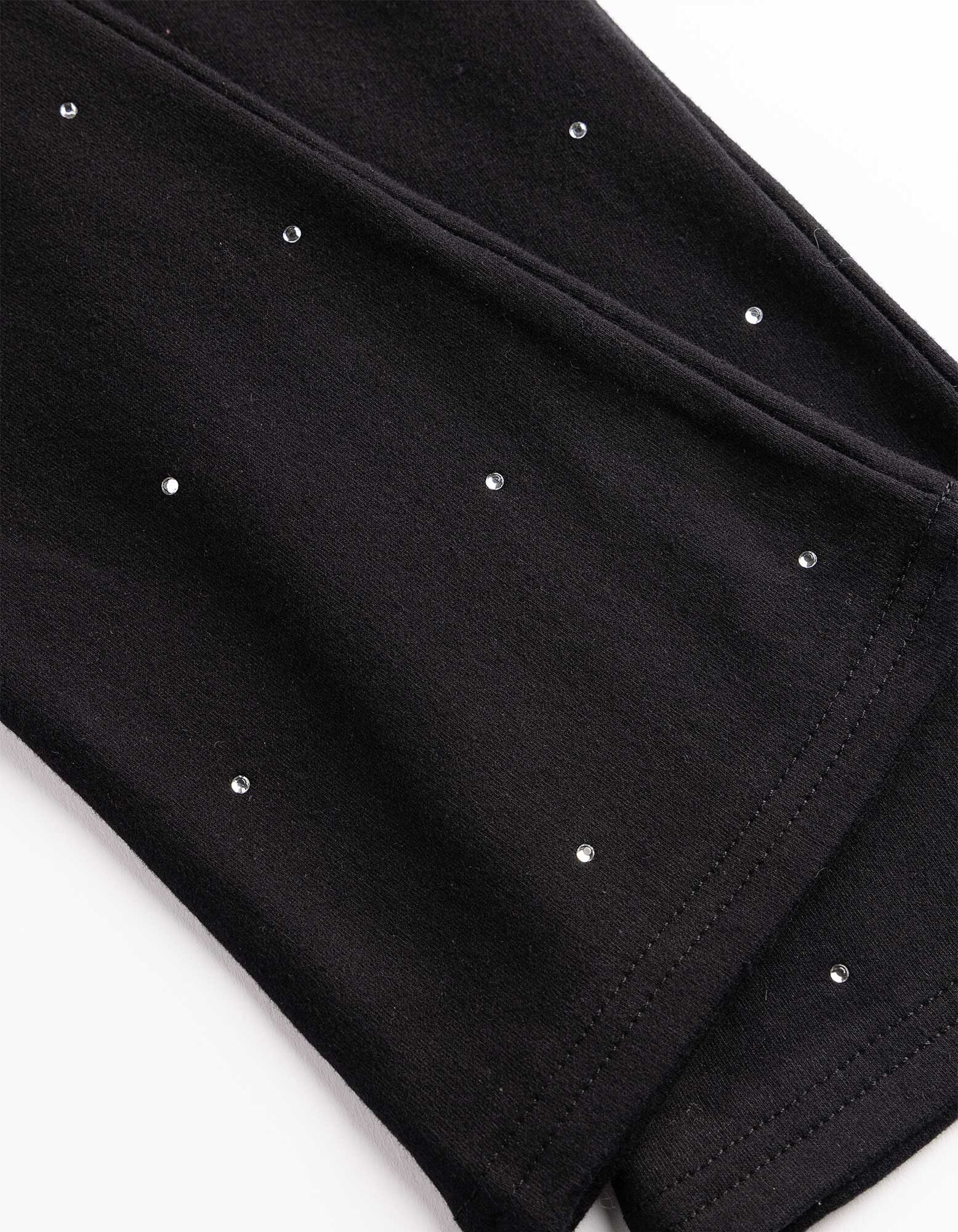 Leggings - Ziersteine - Schwarz
