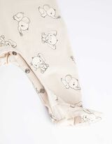 Pikkade varrukatega bodist, pükstest, T-särgist, sipupükstest ja pudipõllest koosnev komplekt - allover-trükk - beezh