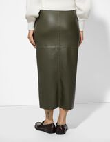 Sukně - Imitace kůže - tmave zelena