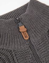 Sweatvest - Opstaande kraag - donkergrijs