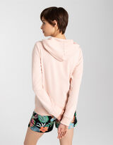 rozpinana bluza - kaptur z troczkiem - rozowy