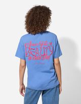 T-Shirt - Rückenprint - hellblau