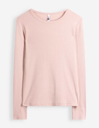 Langarmshirt - Feinripp - Rosa