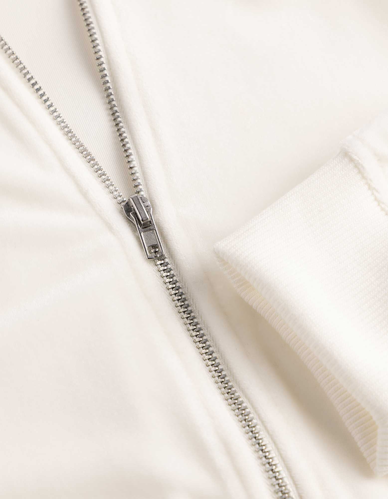 Sweatvest - Fluweel - Off-White