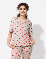 Pyjamashirt - Print all-over - beige