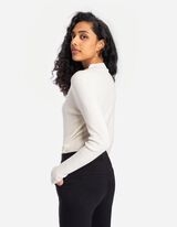 Tričko s dlh&yacute;mi ruk&aacute;vmi - Rebrovan&aacute; &scaron;trukt&uacute;ra - bezova