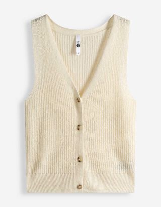 Stricktop - Knopfleiste - wei&szlig;