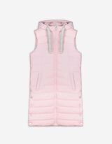 Lang vest - Capuchon met tunnelkoord - roze
