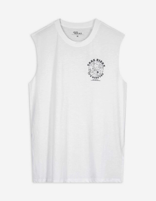 Tanktop - Afdrukken achteraan - wit