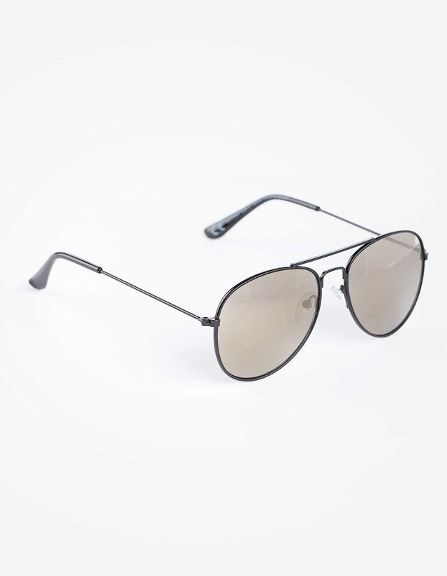 Pilotenbrille - einfarbig - schwarz