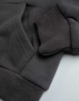 Cropped Sweatjacke - Kapuze mit Tunnelzug - dunkelgrau