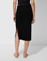 spódnica - prążkowana faktura - czarny