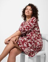 Kleid - Allover-Muster - dunkelrot