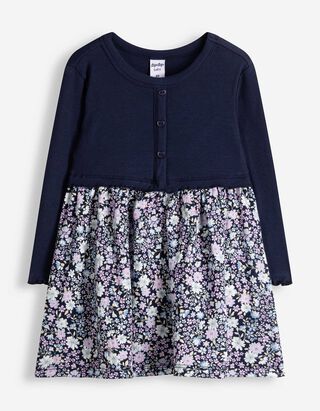 Kleid - Florales Muster - Dunkelblau