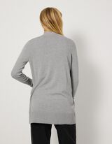 Longcardigan - Feinstrick - Grau