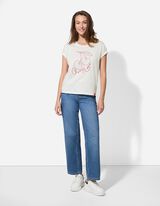 T-shirt - Borduursels - wit