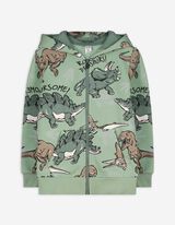 Sweatjacke - Allover-Print - grün