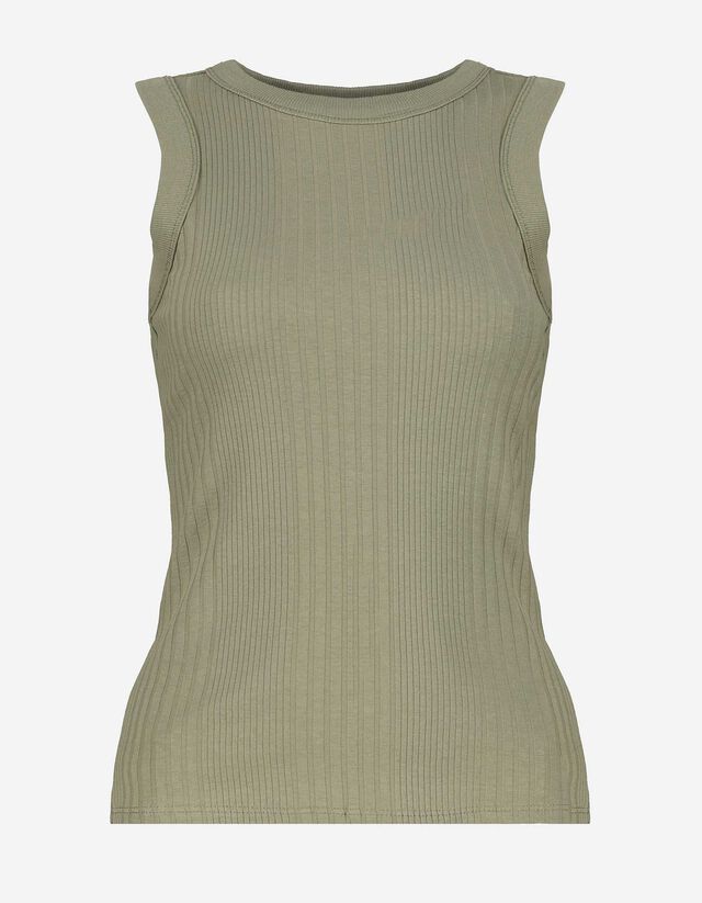 Top a canotta - Percentuale di tessuto elasticizzato - verde chiaro
