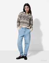 Strickpullover - Jacquard - beige