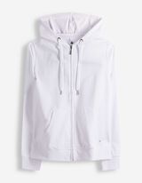 Sweatjacke - Kapuze mit Tunnelzug - wei&szlig;