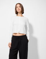 Longsleeve - Geribd - wit