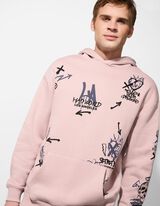 Sweatshirt - Allover-Print - rosa