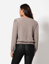 Maglia a manica lunga - Aspetto grinzoso - marrone