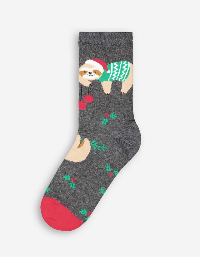 Sokken - Kerst - grijs