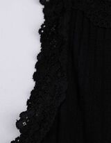 Top - Inserto in pizzo - nero