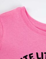 Marškinėliai - Blizgus paveikslėlis - ryskiai rozinis