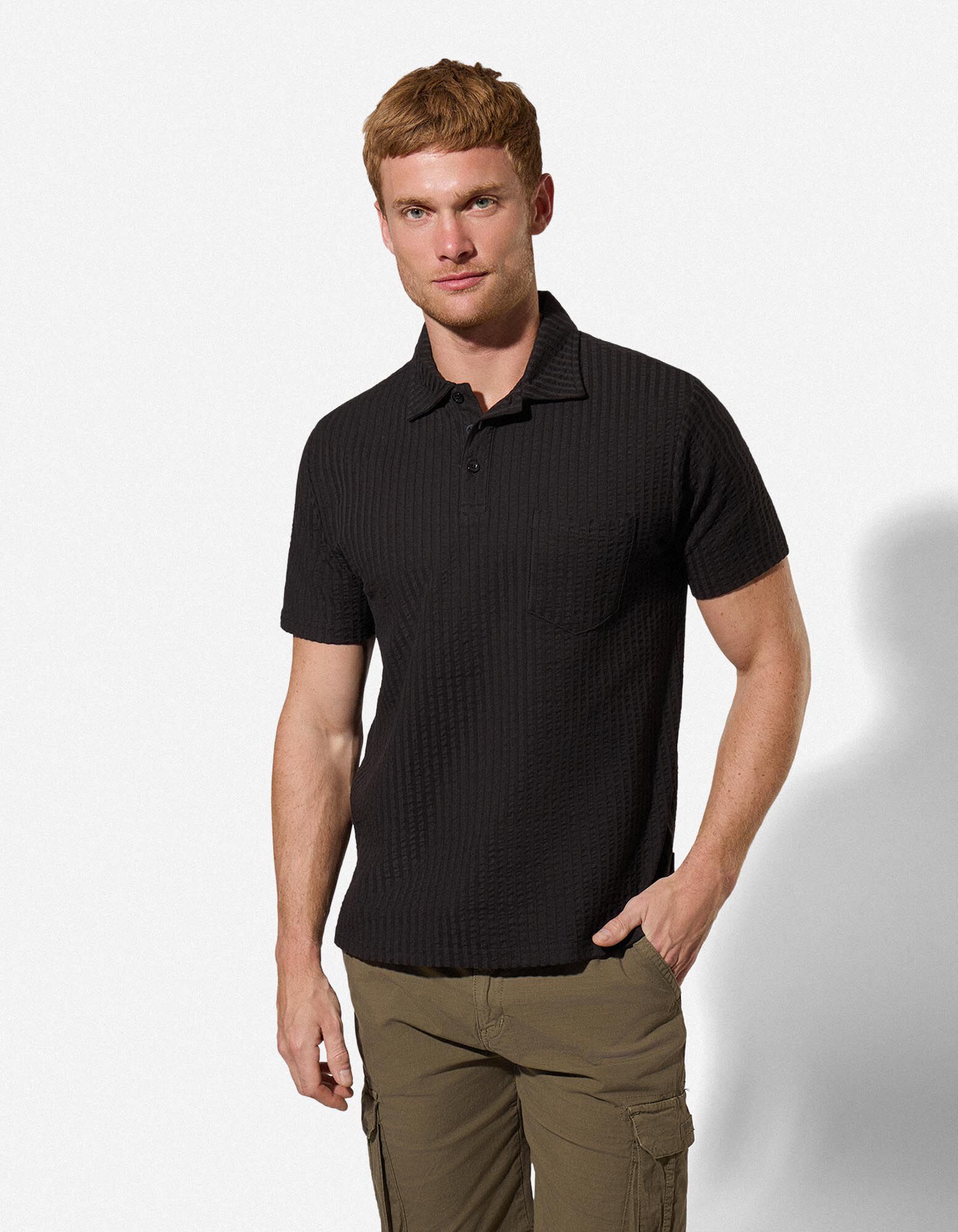 Poloshirt - Relax Fit - schwarz
