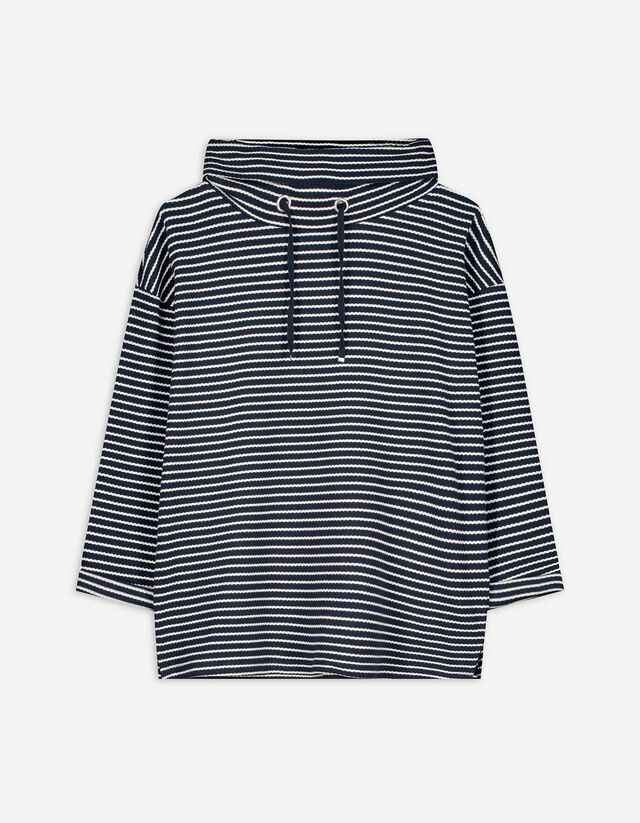 Sweatshirt - Sjaalkraag - donkerblauw