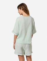 Blusenshirt - einfarbig - Mint