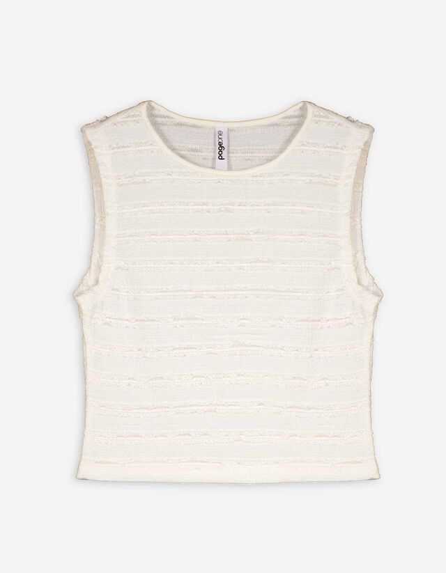 Cropped Top - Spitze - weiß