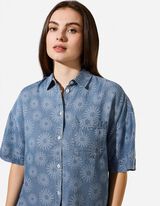 Bluse - mid blue denim - blau