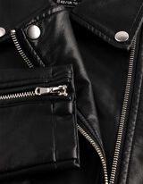 Bikerjacke - Kunstleder - Schwarz
