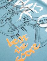 Majica kratek rokav - Sprednja tisk - modra