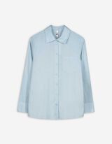 Bluse - Brusttasche - hellblau