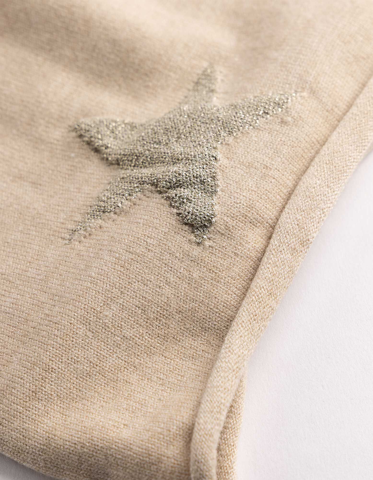 Beanie - Glitzerprint - Beige