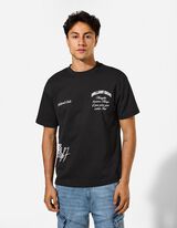 T-Shirt - Relax Fit - Schwarz