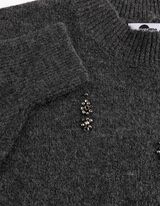 Pullover - Applikation - Dunkelgrau